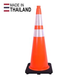 Made in Thailand 36” PVC Traffic Cone Wide Body